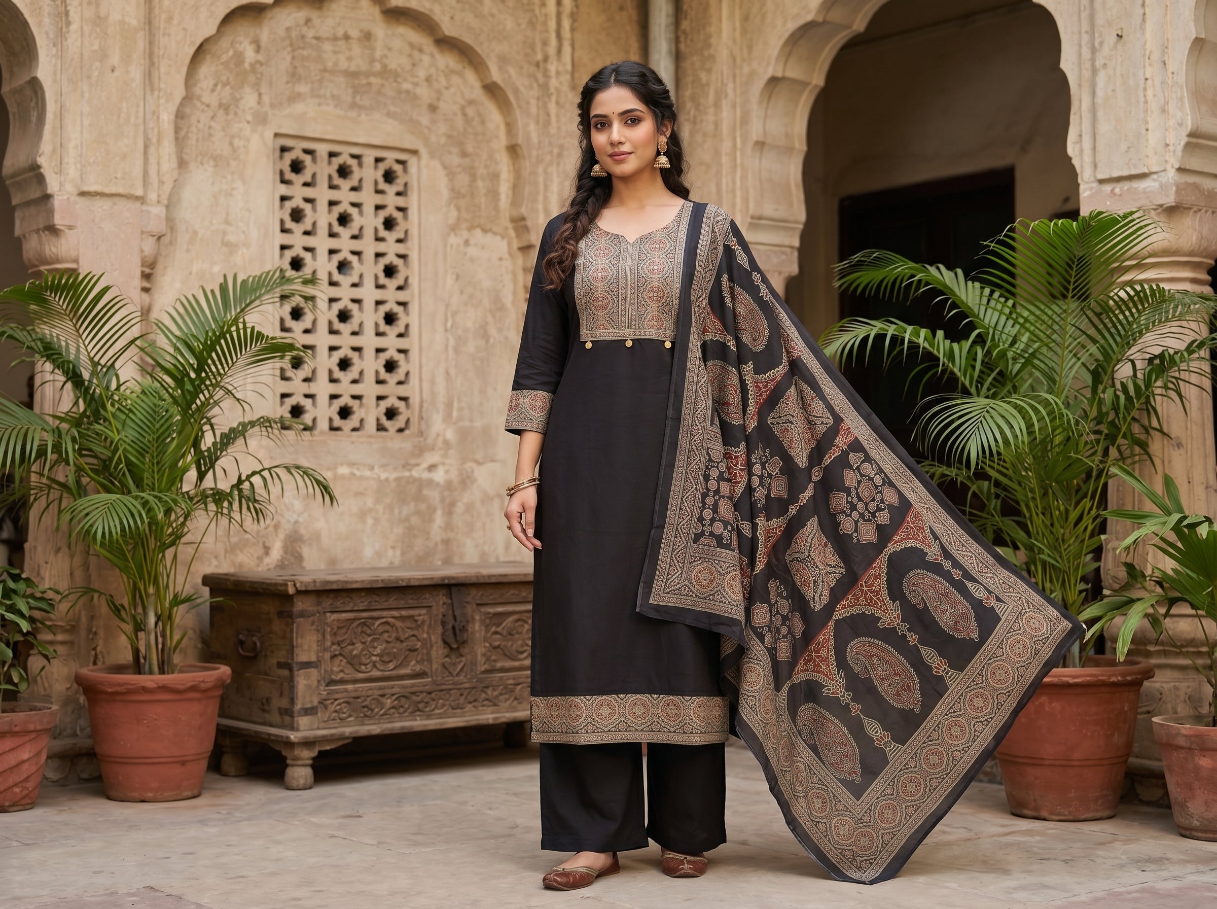 𝐌𝐚𝐚𝐭𝐫𝐢𝐲𝐚𝐚™| Midnight Majesty – Premium Pure Cotton Suit Set