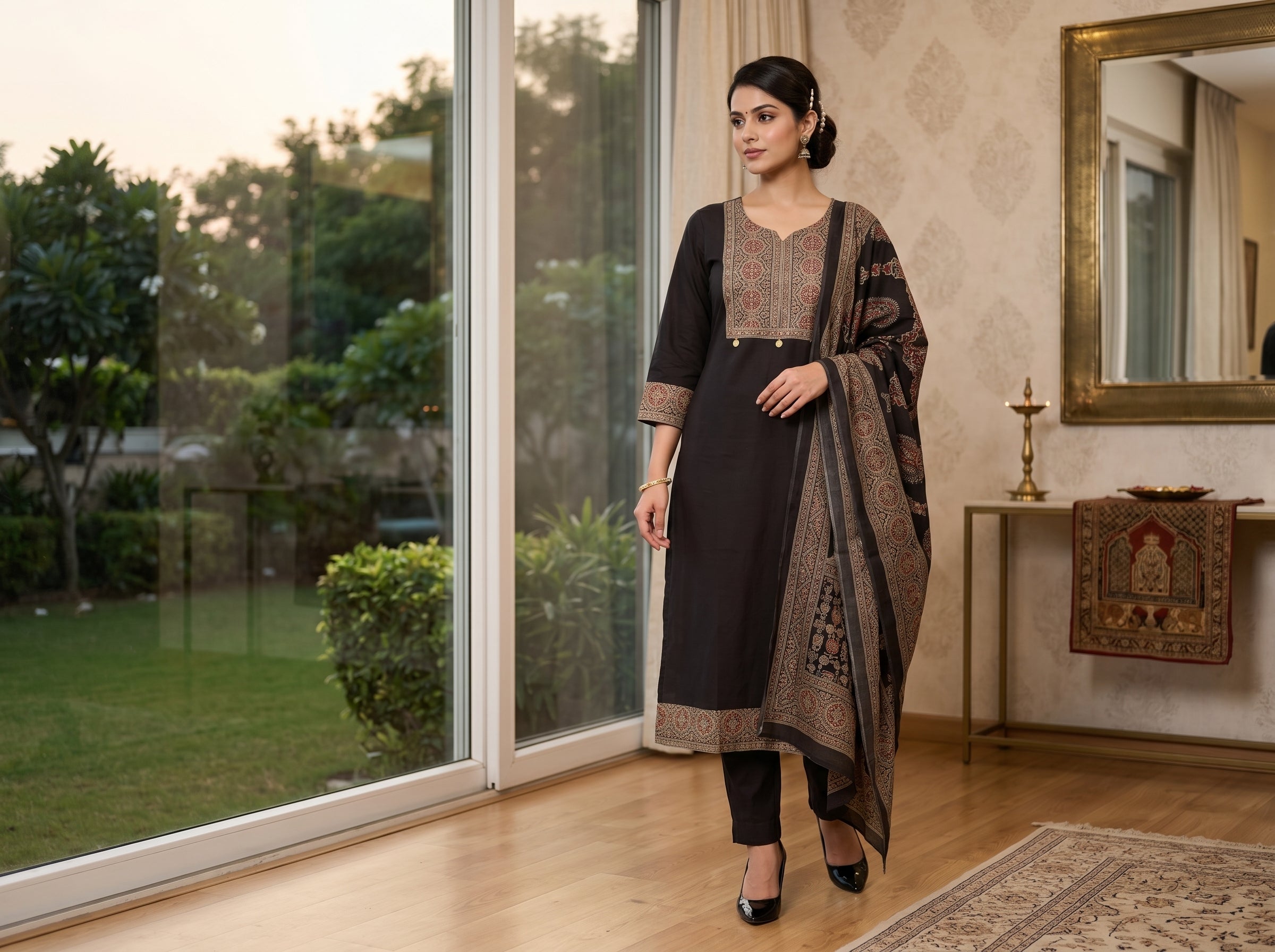 𝐌𝐚𝐚𝐭𝐫𝐢𝐲𝐚𝐚™| Midnight Majesty – Premium Pure Cotton Suit Set