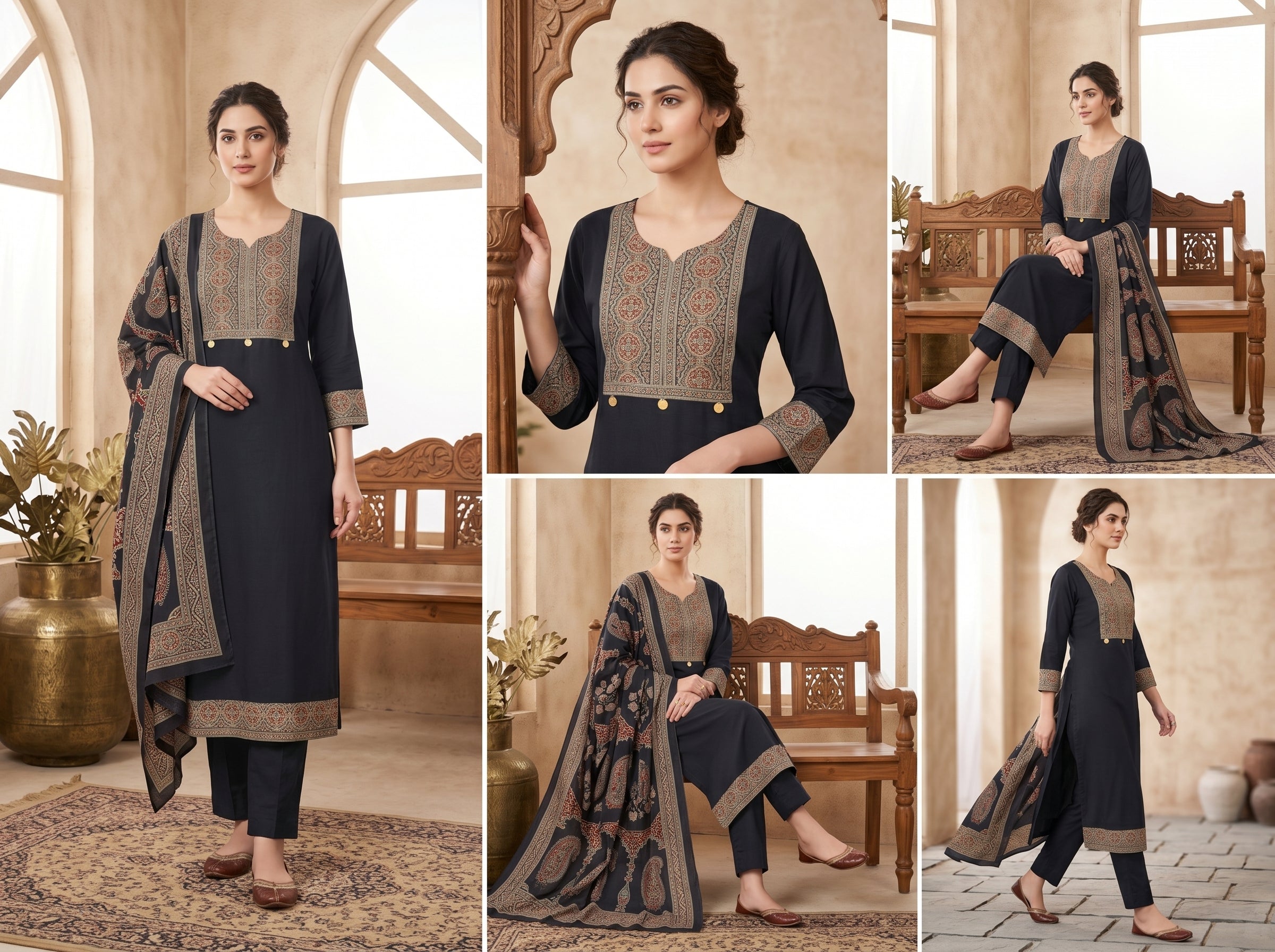 𝐌𝐚𝐚𝐭𝐫𝐢𝐲𝐚𝐚™| Midnight Majesty – Premium Pure Cotton Suit Set